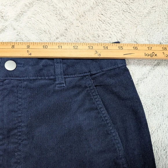 Everlane Pants Womens 10 Blue Navy Corduroy Barrel Leg Cotton Stretch Casual - Picture 5 of 9